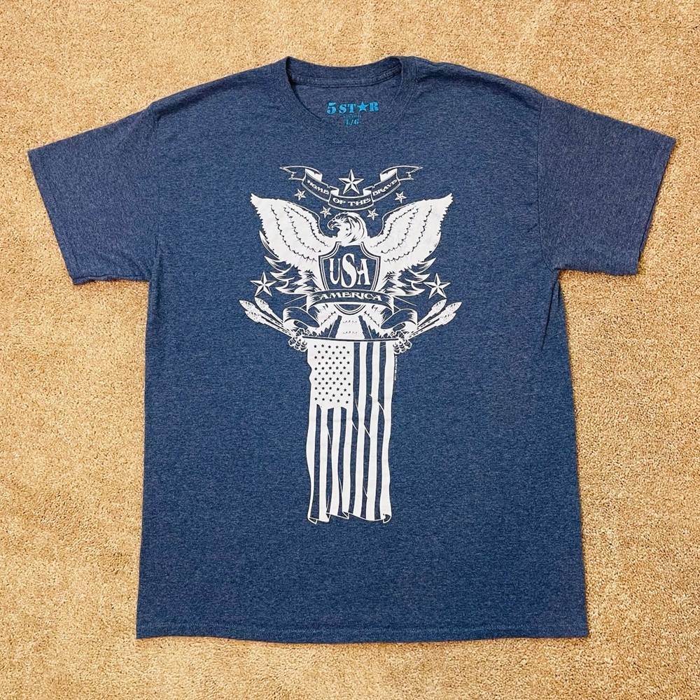 USA American Eagle 5 Star T-shirt Men’s Sz Large